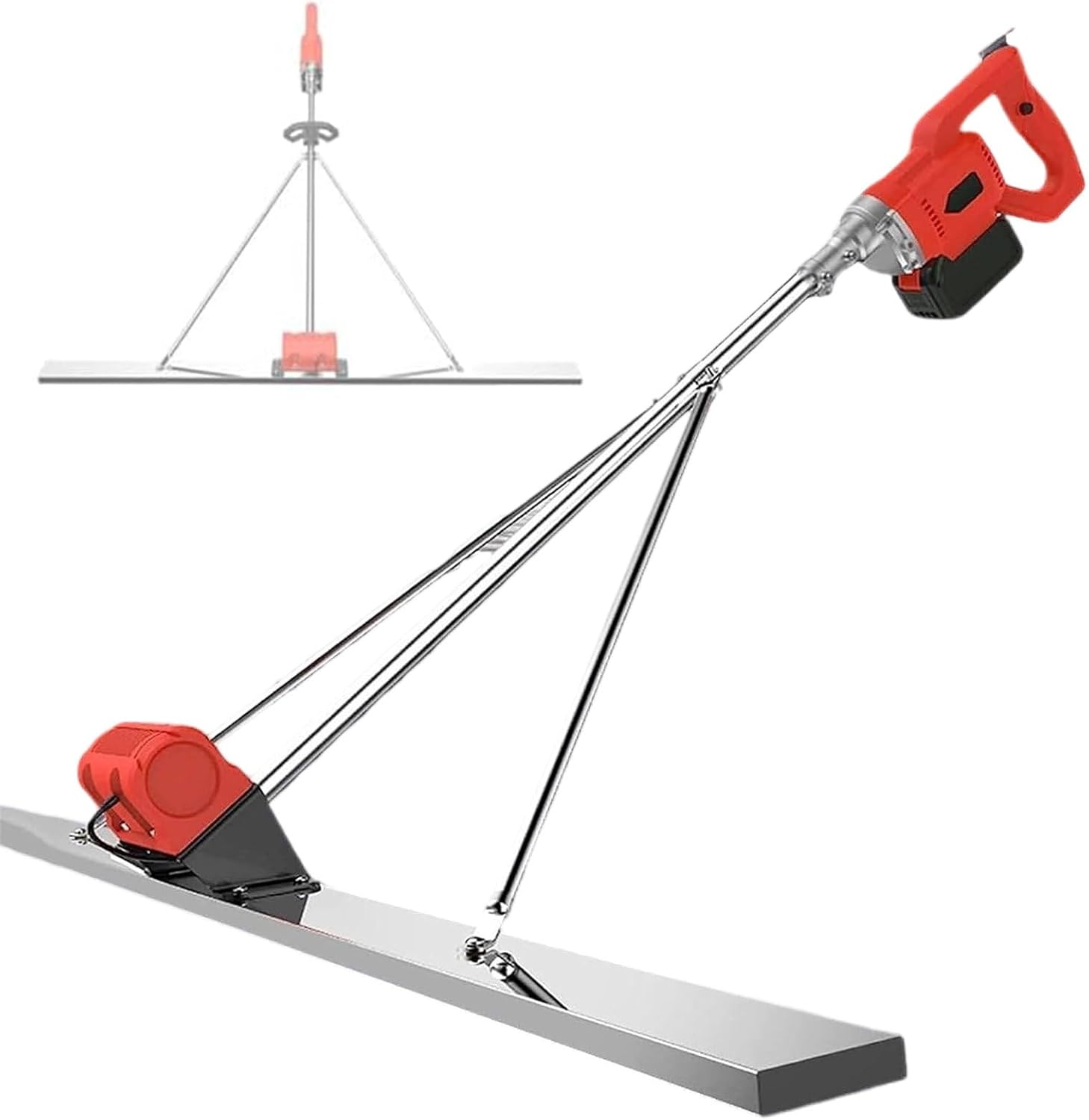 Concrete Screed Vibratory Kit, Cordless Concrete Leveling Tamper Ruler for Smooth Concrete Plane Finishing, Lithium Battery Electric Cement Screed,110V 2Battery (220v 1battery)
