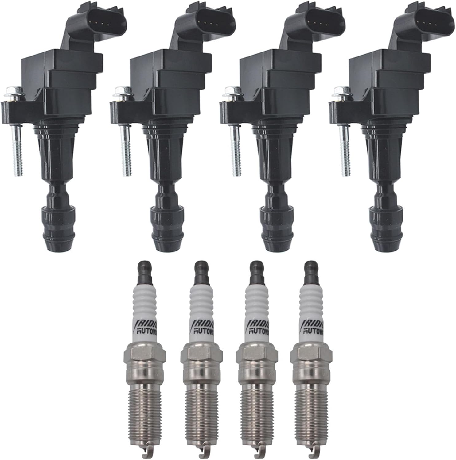 Ignition Coil Pack Iridium Spark Plug UF491 Set of 4 Compatible with Buick Chevrolet GMC Pontiac Saab Saturn Regal Cobalt Equinox Terrain HHR Malibu 2.0L 2.2L 2.4 L4