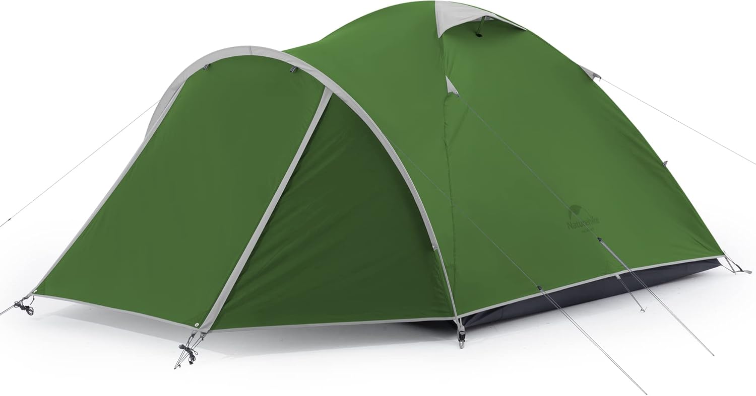 Naturehike P-Plus 3-4 Person Camping Tent with Vestibule, Waterproof Windproof 3 Person 4 Person Tents for Camping