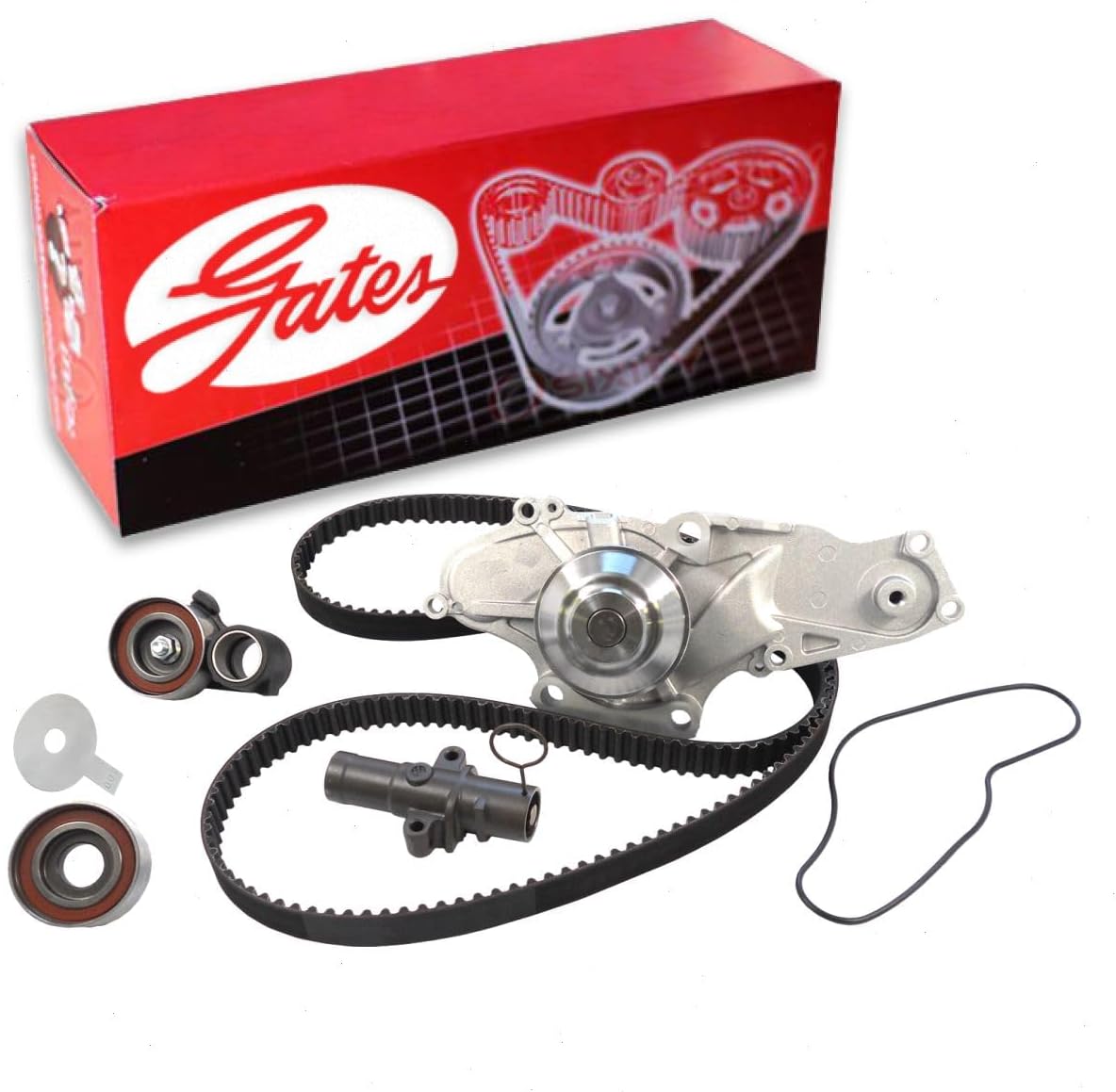 Gates PowerGrip Timing Belt Kit w Water Pump compatible with Honda Pilot 3.5L V6 2005-2015