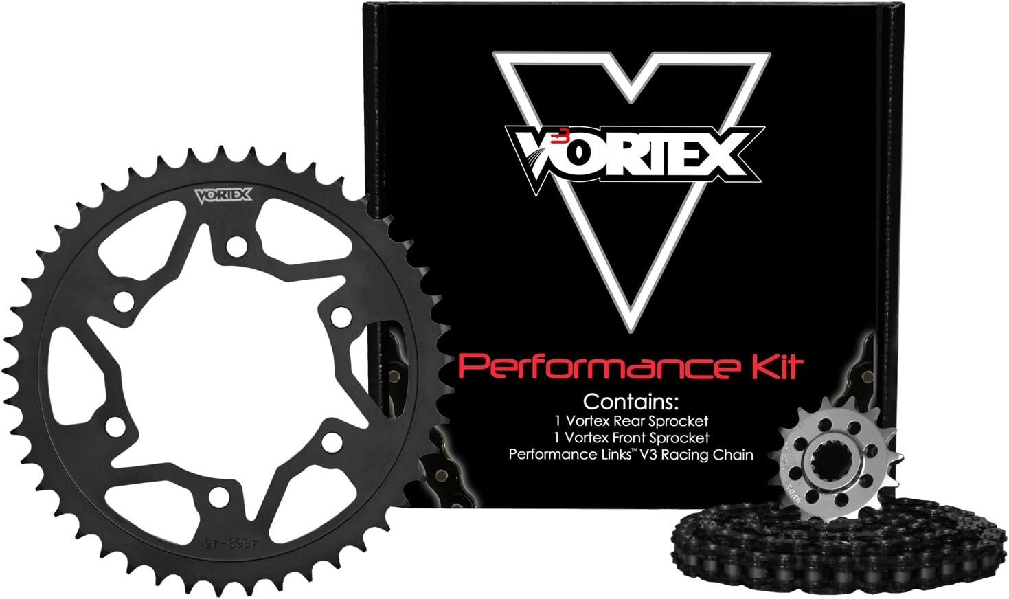 Vortex CK2133 Chain and Sprocket Kit , Black