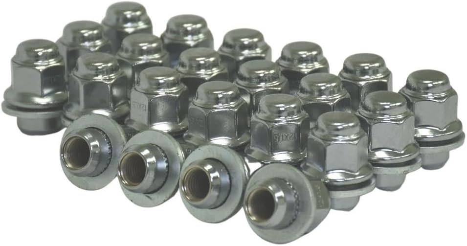 Chrome Factory Shank Lug Nut Kit with Washer Compatible with Toyota, Lexus Passenger Cars – 12x1.5mm, 13/16
