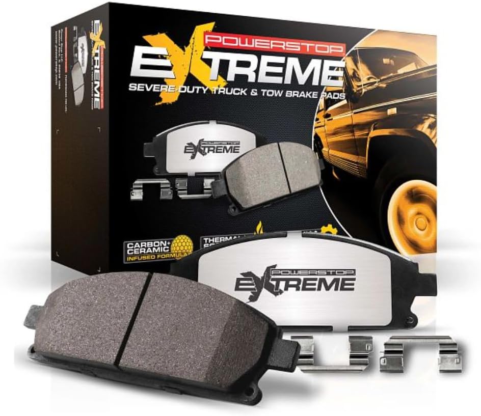 Power Stop Z36-1399 Front Z36 Truck and Tow Carbon-Fiber Ceramic Brake Pads For 2009 2010 2011 2012 2013 2014 2015 2016 2017 2018 Dodge Ram 2500 3500