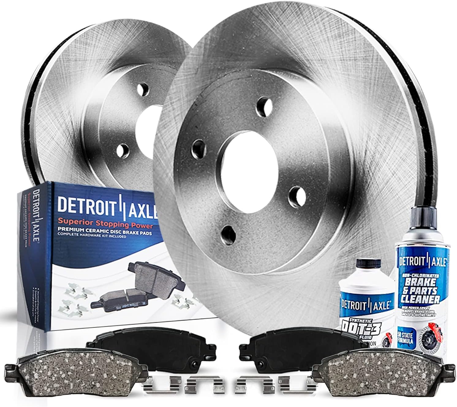 Detroit Axle - Front Brake Kit for 08-11 Ford Focus Replacement 2008 2009 2010 2011 Disc Brakes Rotor Ceramic Brake Pads : 10.83