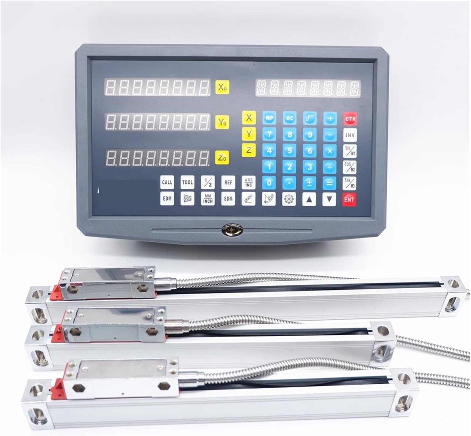 SNS-3V Complete Milling Lathe Machine Digital Readout Kit 3 Pieces 0-1000mm Linear Scale Encoder Practical and Reliable(GCS900-3V Display)