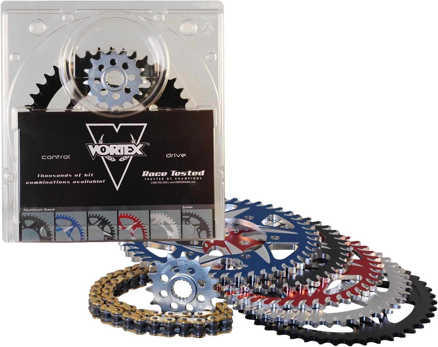 Vortex CK4212 Chain and Sprocket Kit , Black