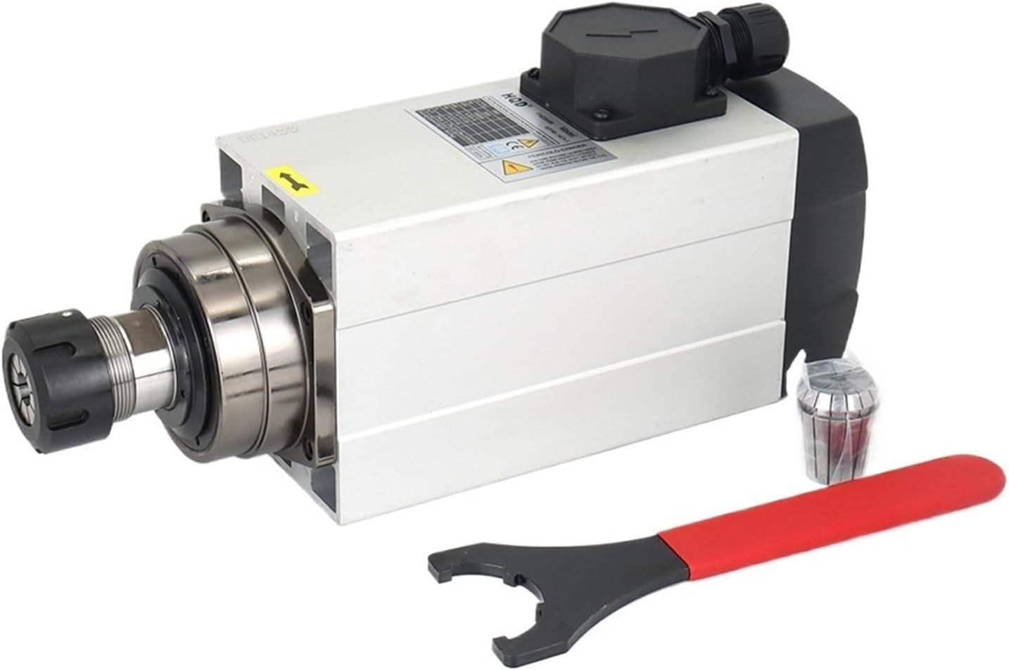 HQD CNC Spindle 4.5KW 6KW Air Cooled Spindle Motor 380V 220V 18000rpm ER32 300HZ for CNC Milling Router Machine(with Base,6KW 220V)