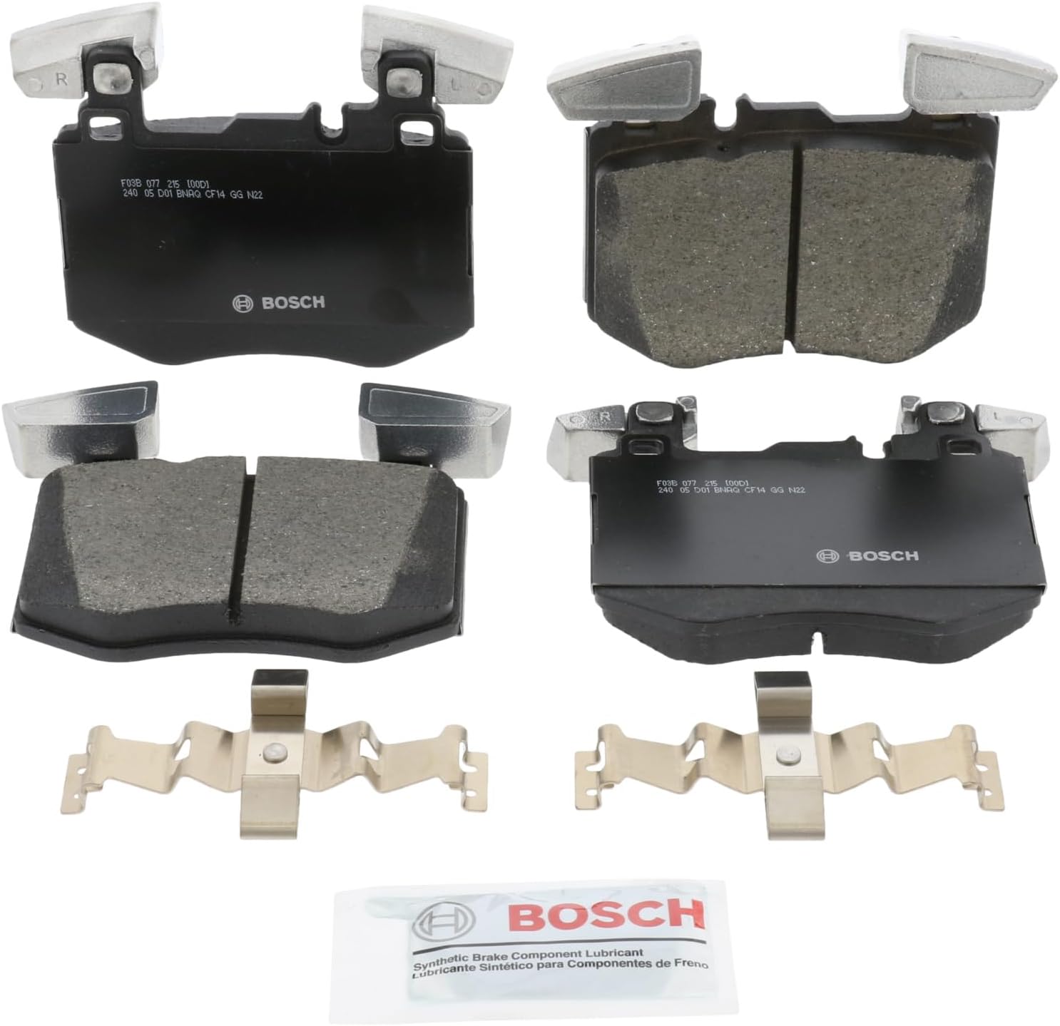 BOSCH BC2162 QuietCast Premium Ceramic Disc Brake Pad Set - Compatible with Select Mercedes-Benz GLC300; FRONT