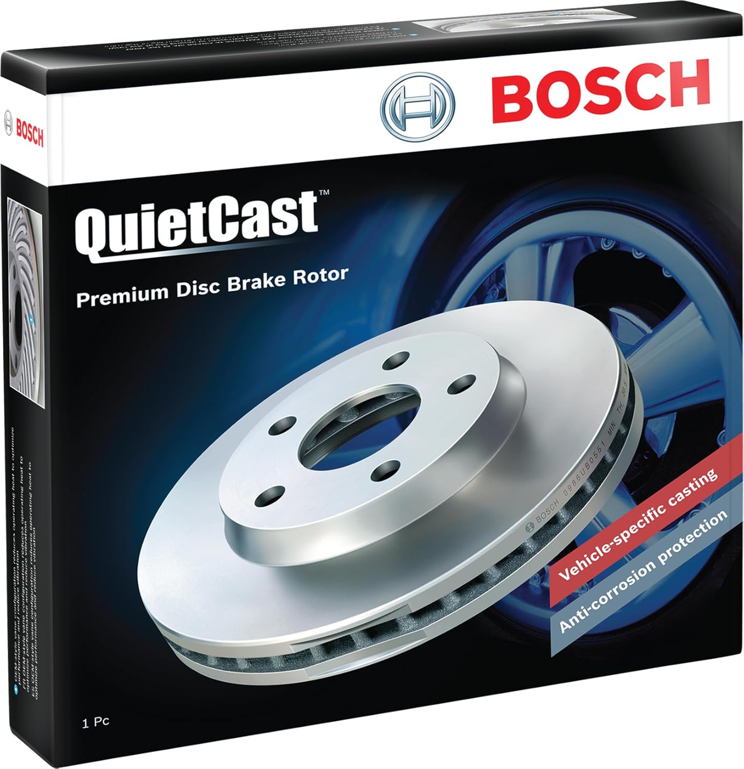 BOSCH 26011619 QuietCast Premium Disc Brake Rotor - Compatible with Select Honda Passport, Pilot, Ridgeline - Single