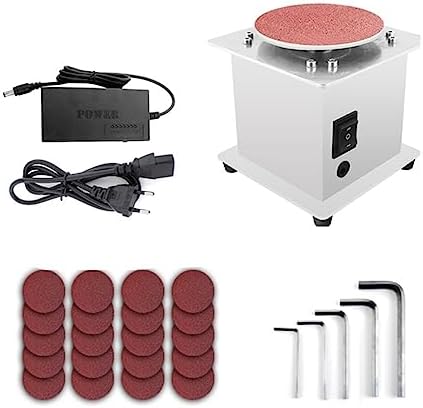 Mini Orbital Sander Polishing Machine - Electric Rotary Polisher with 7 Adjustable Speeds & 20 Sanding Discs for Efficient Grinding & Polishing, Compact Table Design