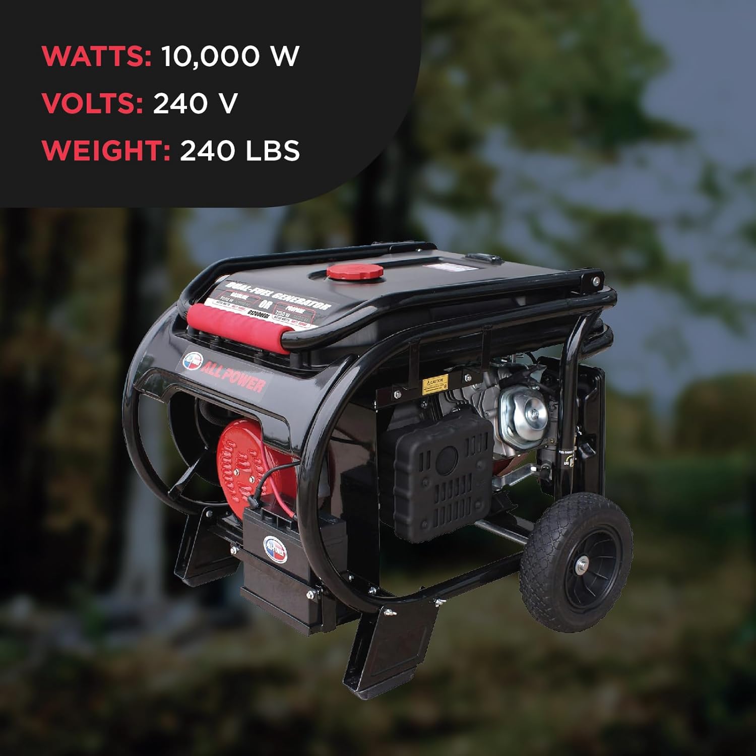 All Power G10000EGL - 10,000 Watt Starting Power Generator Dual Fuel JD Engine Electric Start Portable Generator Relaunched Style