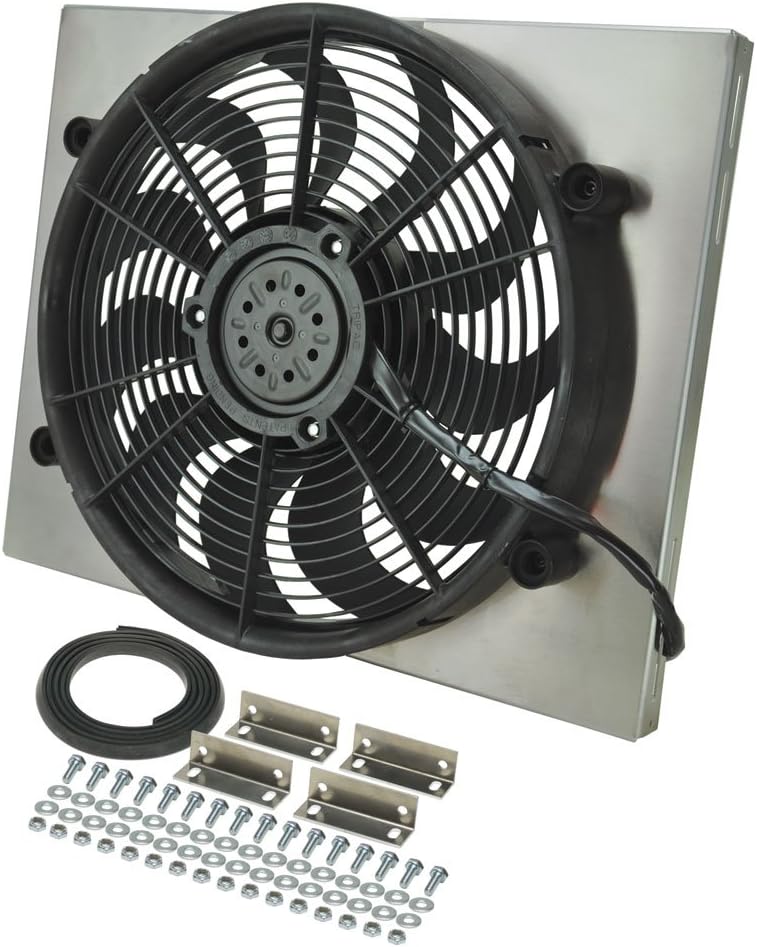 Derale 16823 Radiator Fan with Aluminum Shroud Assembly