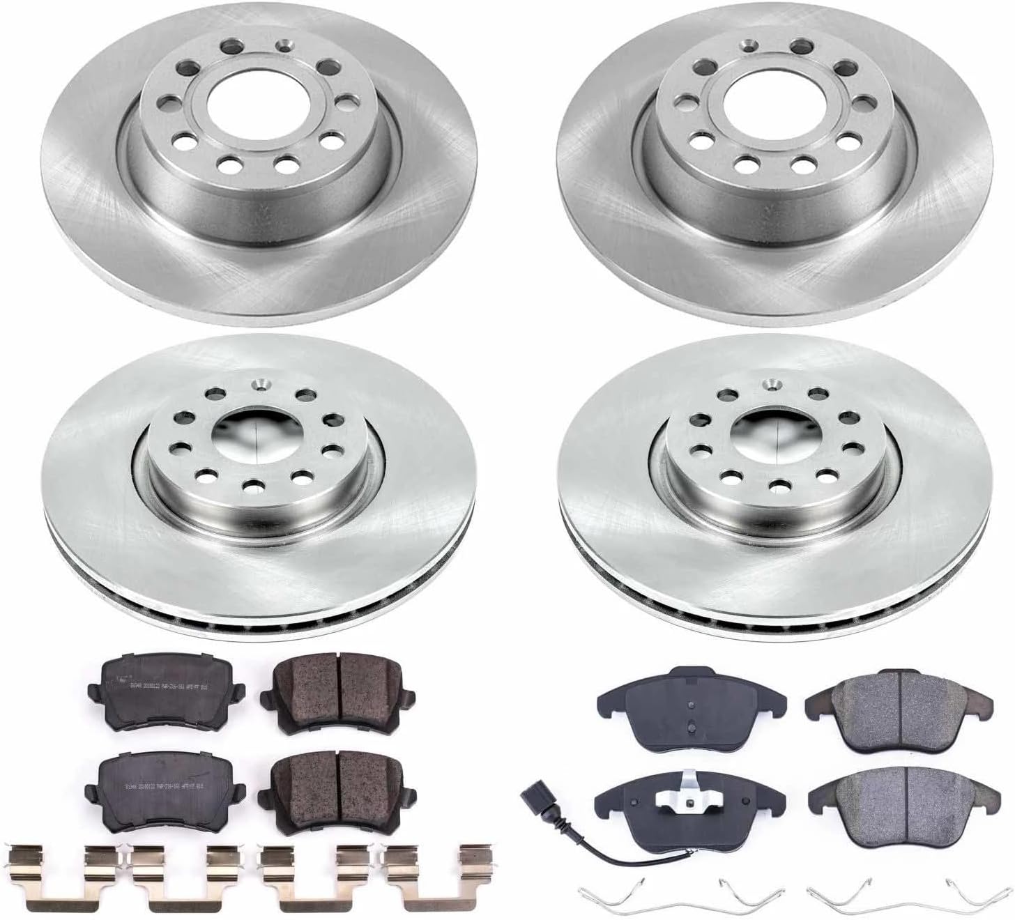 Power Stop KOE7339 Autospecialty Front and Rear Replacement Brake Kit-OE Brake Rotors & Ceramic Brake Pads For Audi, Audi Q3 Quat, VW Tiguan, VW Tiguan Limited [Model Specific]
