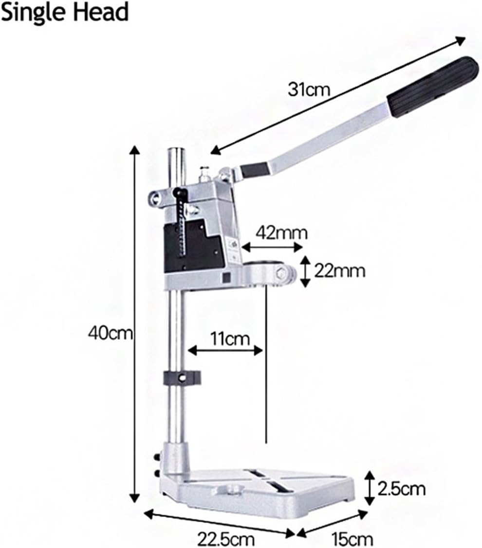 Bench Drill, Electric Drill Bracket 400mm Drilling Holder Grinder Rack Stand Clamp Bench Press Stand Clamp Grinder For Woodworking(Single head bracket)