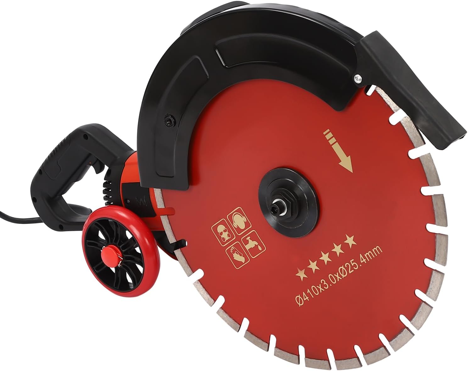 Handheld Cordless Concrete Cutter, 6.8HP Single-cylinder Air-cooled 2-stroke Power Concrete Cutting Machine, 5500rpm Disc Petrol Demolition Saw for Fire Fighting, House Demolition