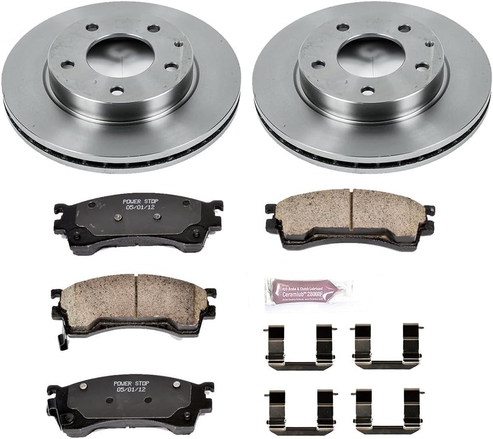 POWERSTOP KOE782 Autospecialty Front Replacement Brake Kit-OE Brake Rotors & Ceramic Brake Pads