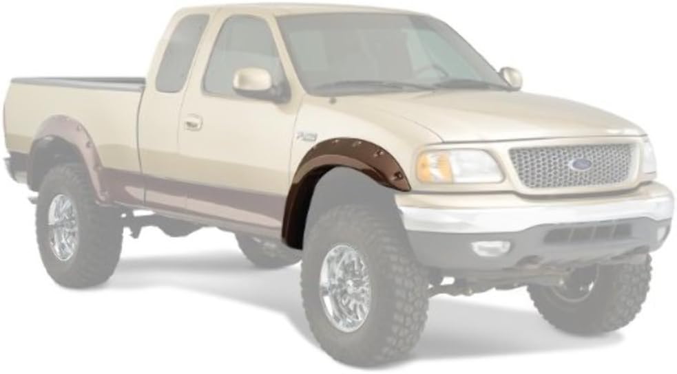 Bushwacker Cutout Pocket/Rivet Style Front Fender Flares | 2-Piece Set, Black, Smooth Finish | 20073-02 | Fits 1997-2003 Ford F-150, 2004 Ford F-150 Heritage Styleside