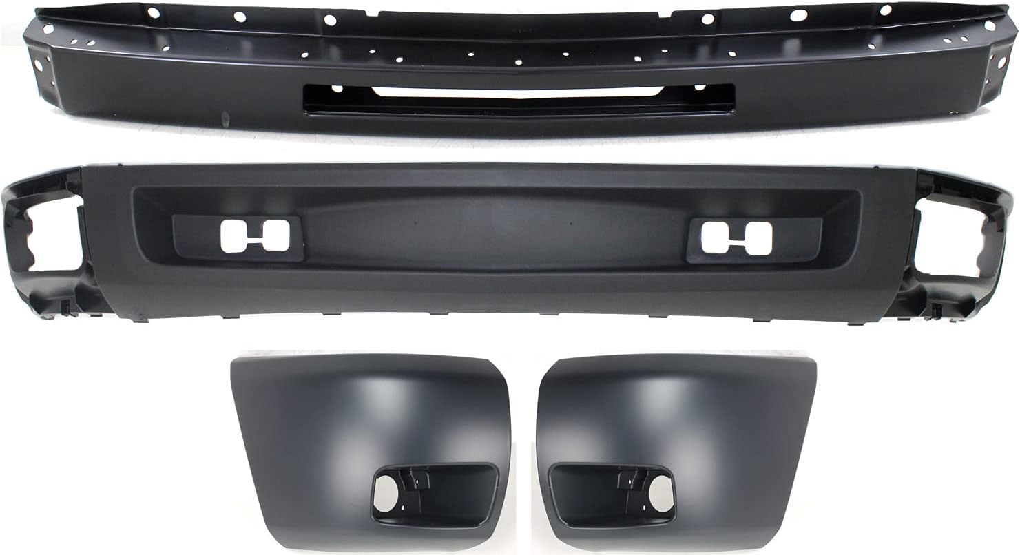 Garage-Pro Front Bumper Kit for Chevrolet Silverado 1500 2009-2013, Front Bumper Replacement, Primed Steel, Textured Black, For Models w/o Tow Hook With Fog Lights