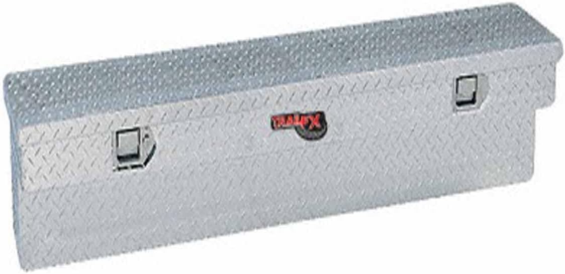 TrailFX Side Mount Tool Box Single Lid with Struts Polished 16-Gauge Diamond Tread Aluminum 3 Cubic Foot 48
