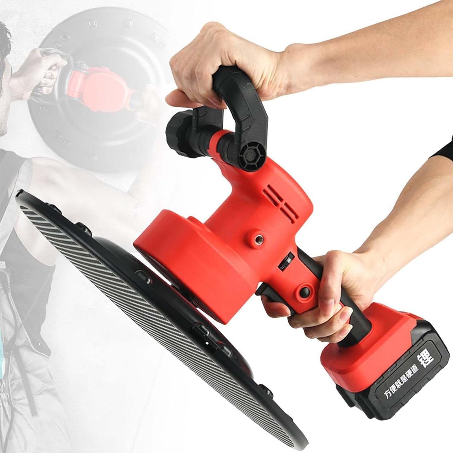 Cement Wall Electric Trowel Concrete Mixer,0-200rpm Adjustable Speed,Portable Concrete Cement Mortar Trowel Automatic Mixer Plastering 2battery