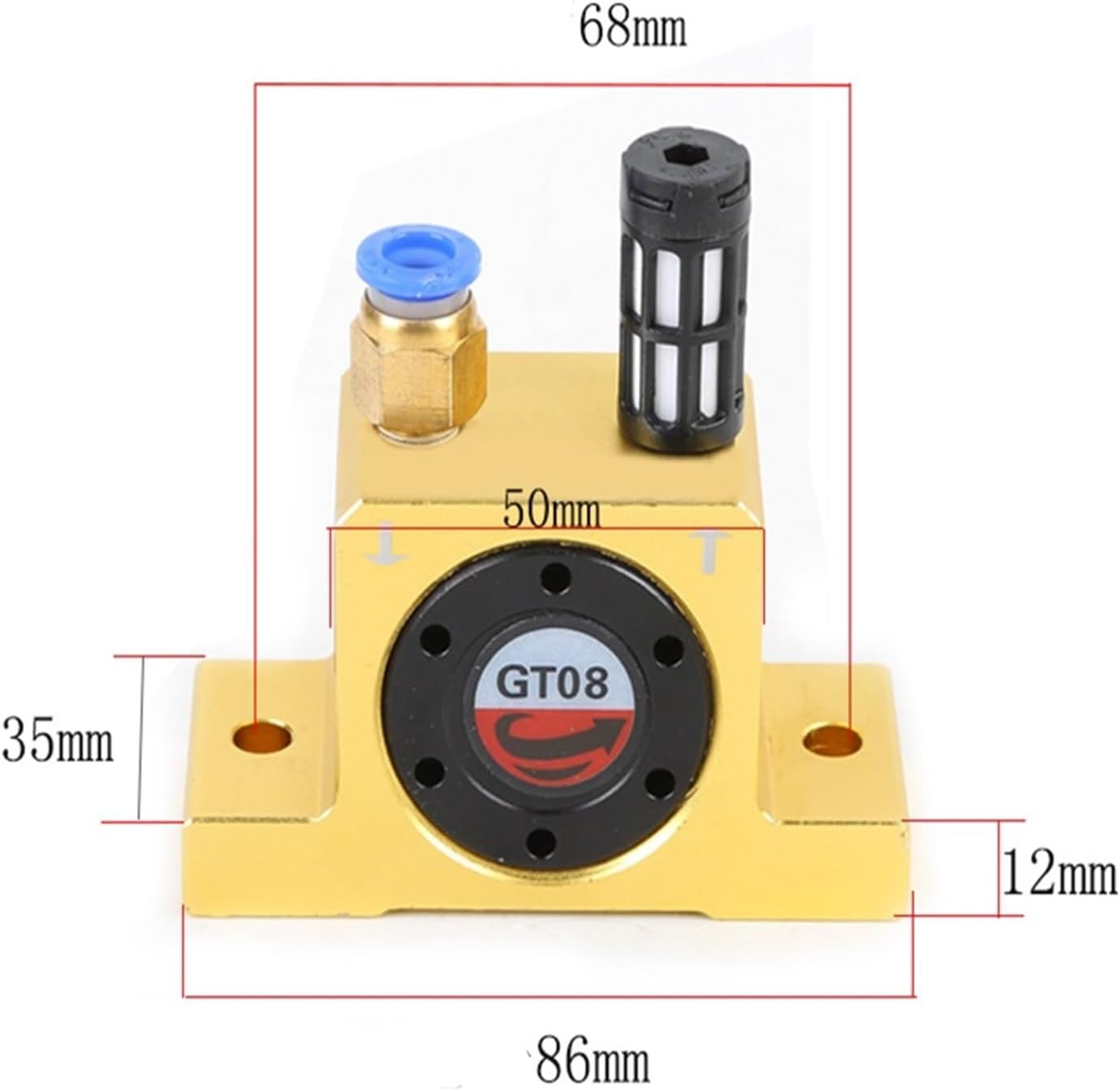Pneumatic Vibrator GT-8/10/13/16/20 Pneumatic Vibrator GT Gear Series K Type Steel Ball Industry Hammer Blanking Parts(GT25)