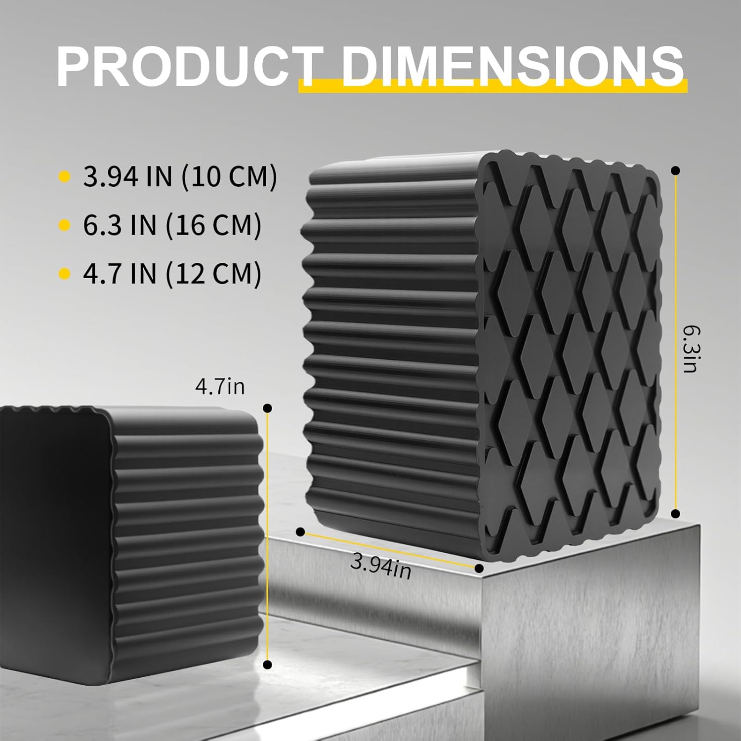 4 Pack Solid Rubber Auto Lift Block Spacer Pad Solid Universal Rubber Lift Pads for Automobile Lifts, Jacks, Racks 160mm x 120mm x 100mm