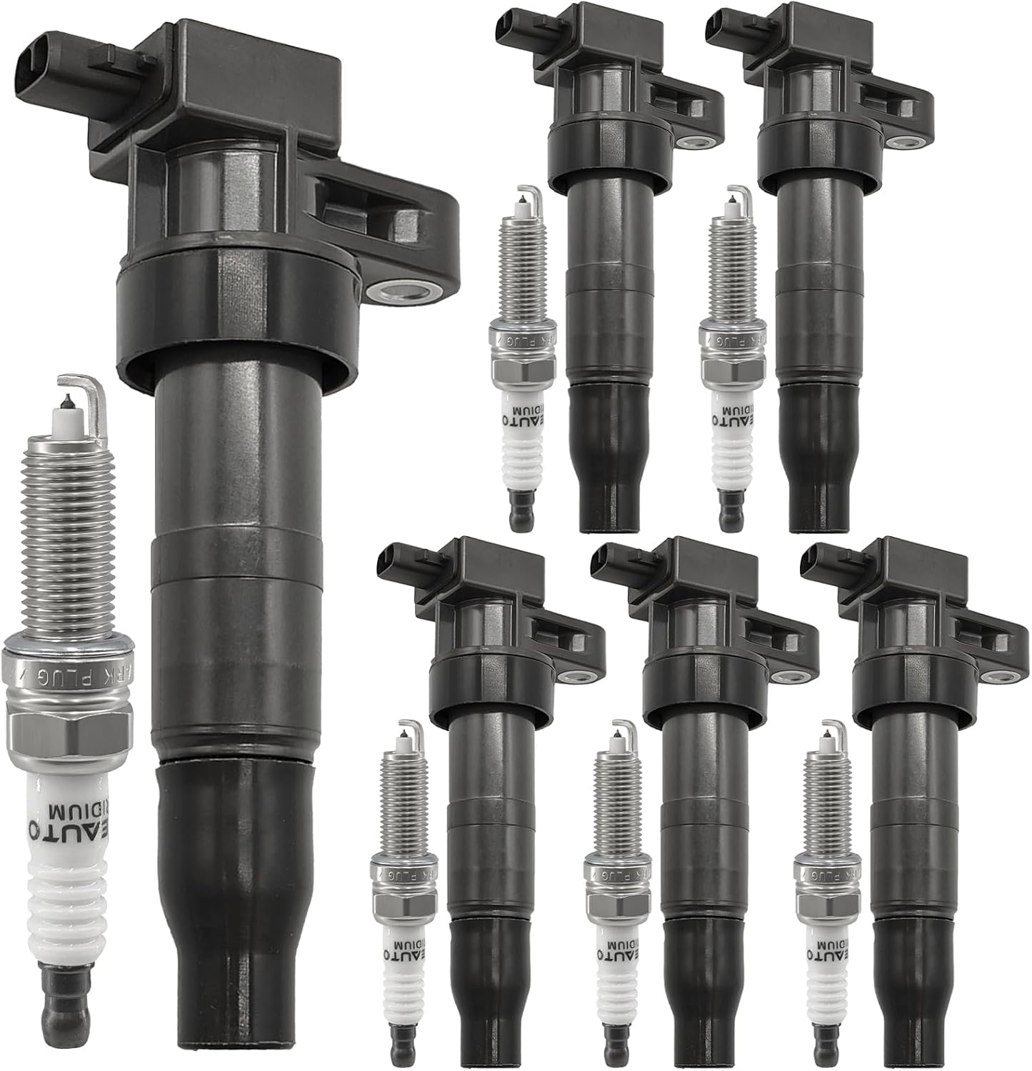 UF546 Ignition Coil Pack 27301-3C000 and Iridium Spark Plugs Set of 6 Fit for Hyundai Kia Santa Fe/Santa Fe XL Azera Genesis Coupe 2010-2019 Sorento Sedona Cadenza K900 2011-2017 3.3L 3.5L 3.8L V6