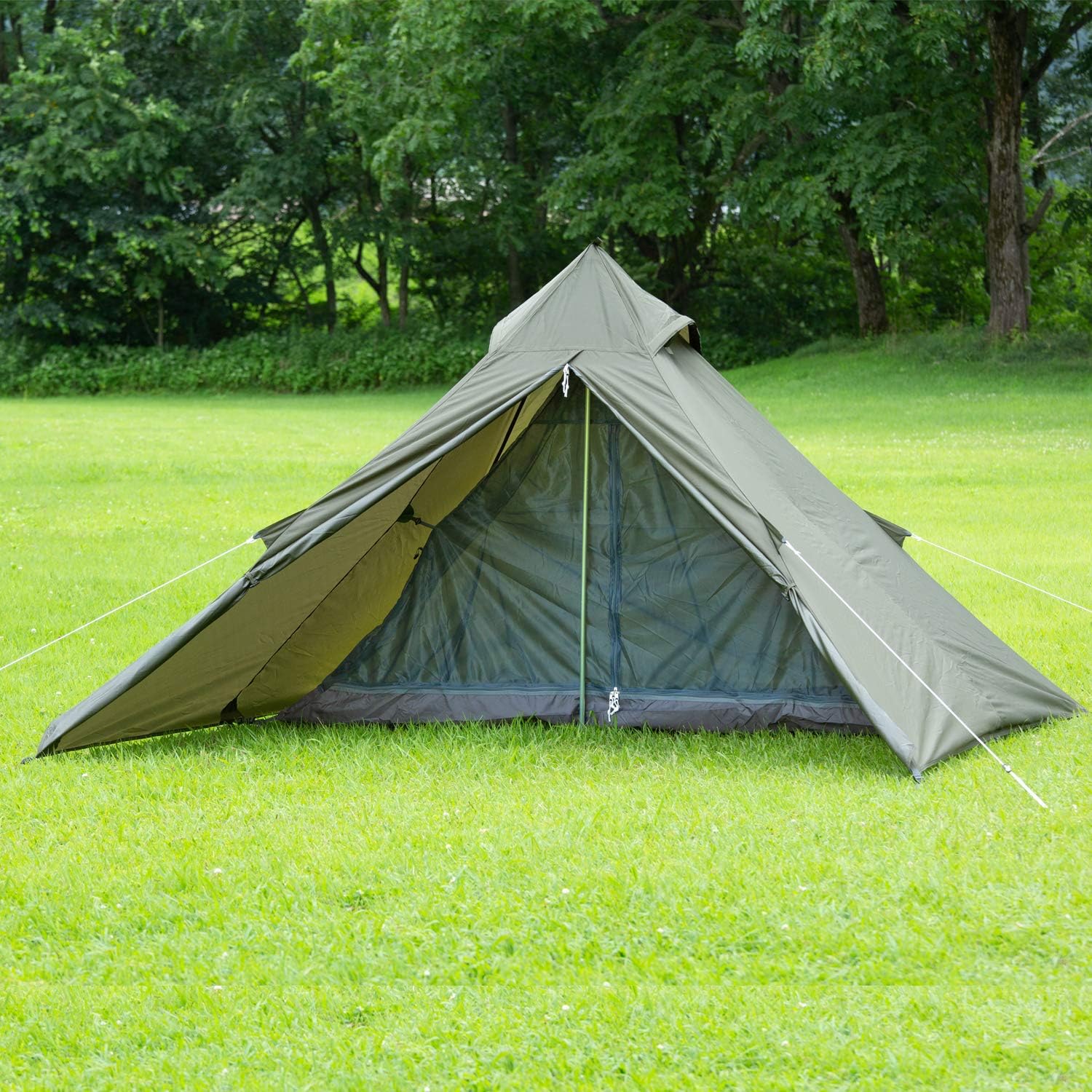 BUNDOK Solo Teepee BDK-75 Single Pole Tent, Compact Storage, Storage Case Included