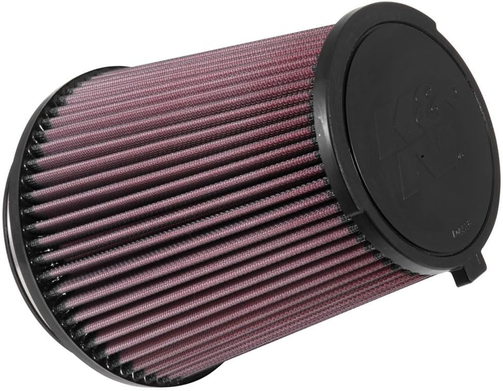 K&N High-Flow Original Lifetime Engine Air Filter: Increase Power & Acceleration, Washable, Premium, Replacement Car Air Filter: Compatible with 2015-2019 Ford Mustang Shelby, E-0649