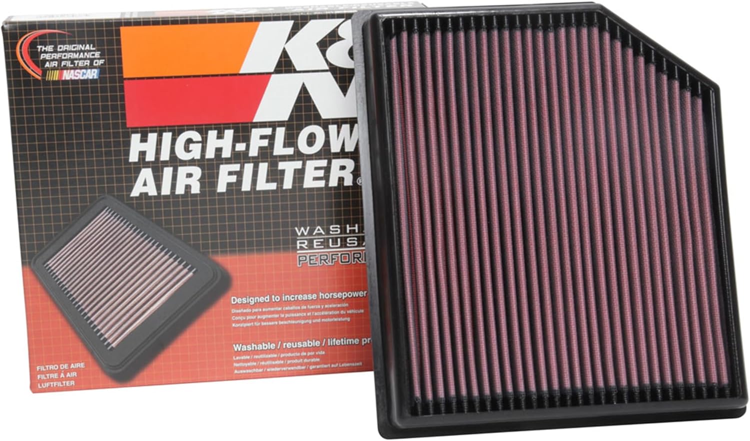K&N Engine Air Filter: Increase Power & Towing, Washable, Premium, Replacement Air Filter: Compatible with 2018-2020 JEEP (Grand Cherokee, Grand Cherokee IV), 33-5077