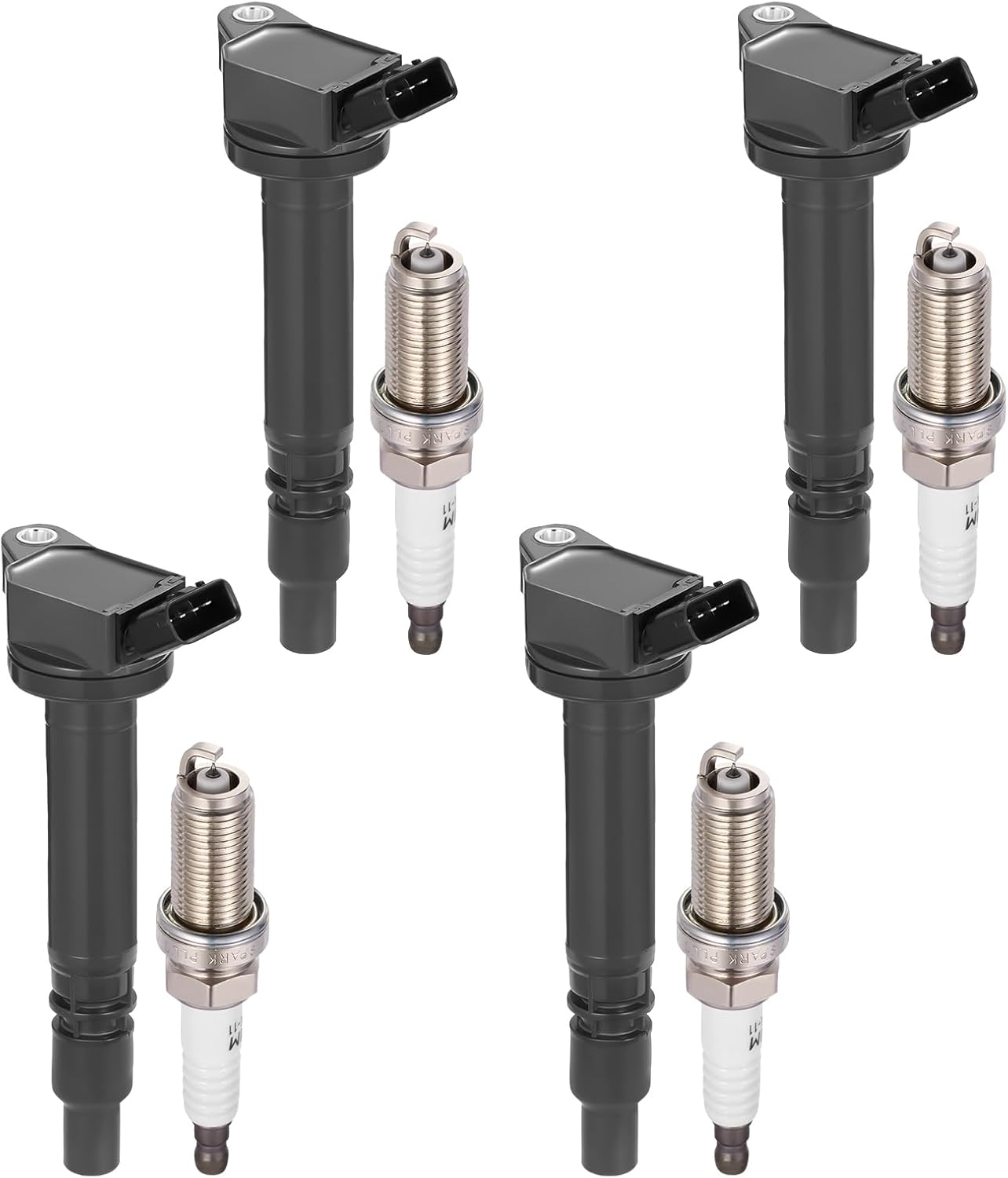 UF630 Ignition Coils & 5018 Spark Plugs Compatible with Toyota 4Runner Camry Highlander RAV4 Sienna Tundra Venza - Replaces 90919A2002, 9091902251, 90919T2004, UF507, UF587, UF630, 4PCS