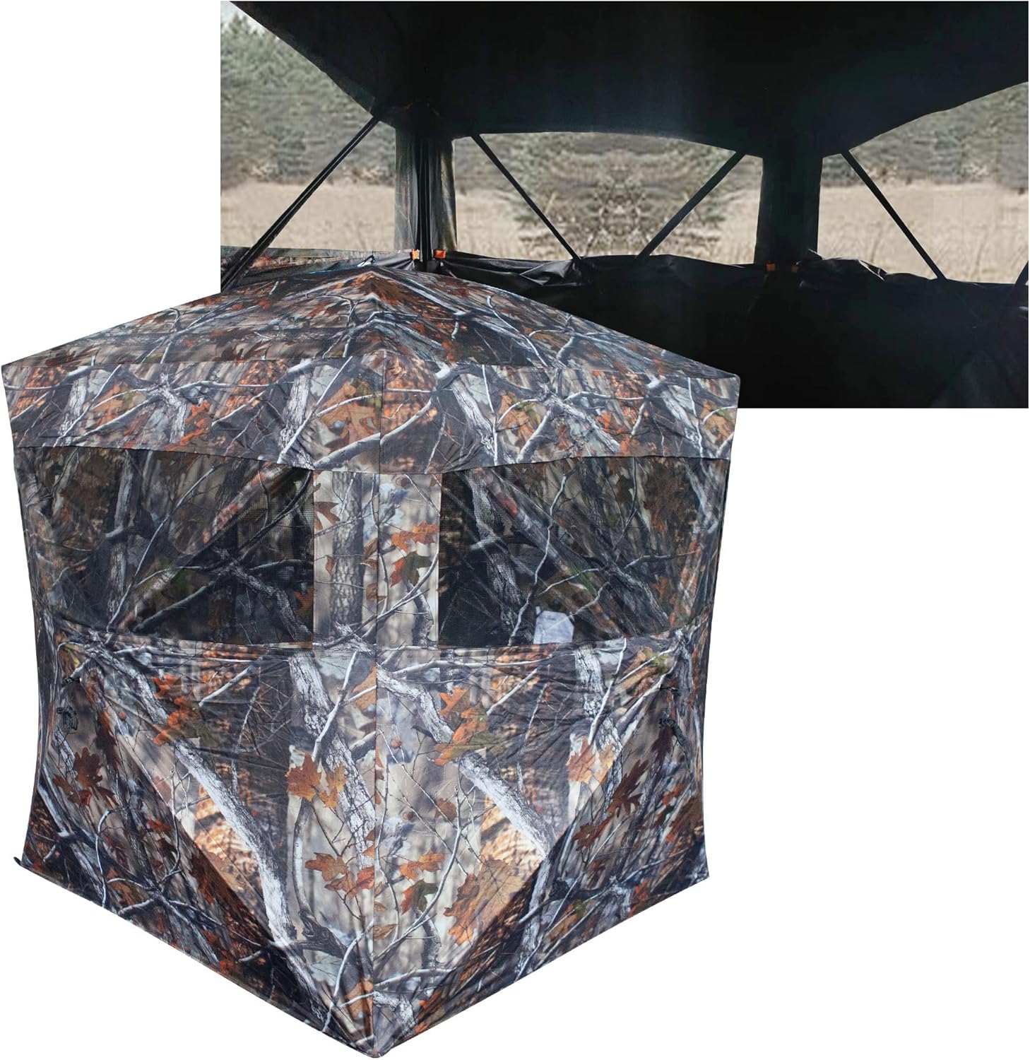 THUNDERBAY SPUR Collector 2-4 Person Hunting Blind, Portable Ground Blind with Silent Sliding Window, Portable Durable Hunting Tent for Deer & Turkey Hunting