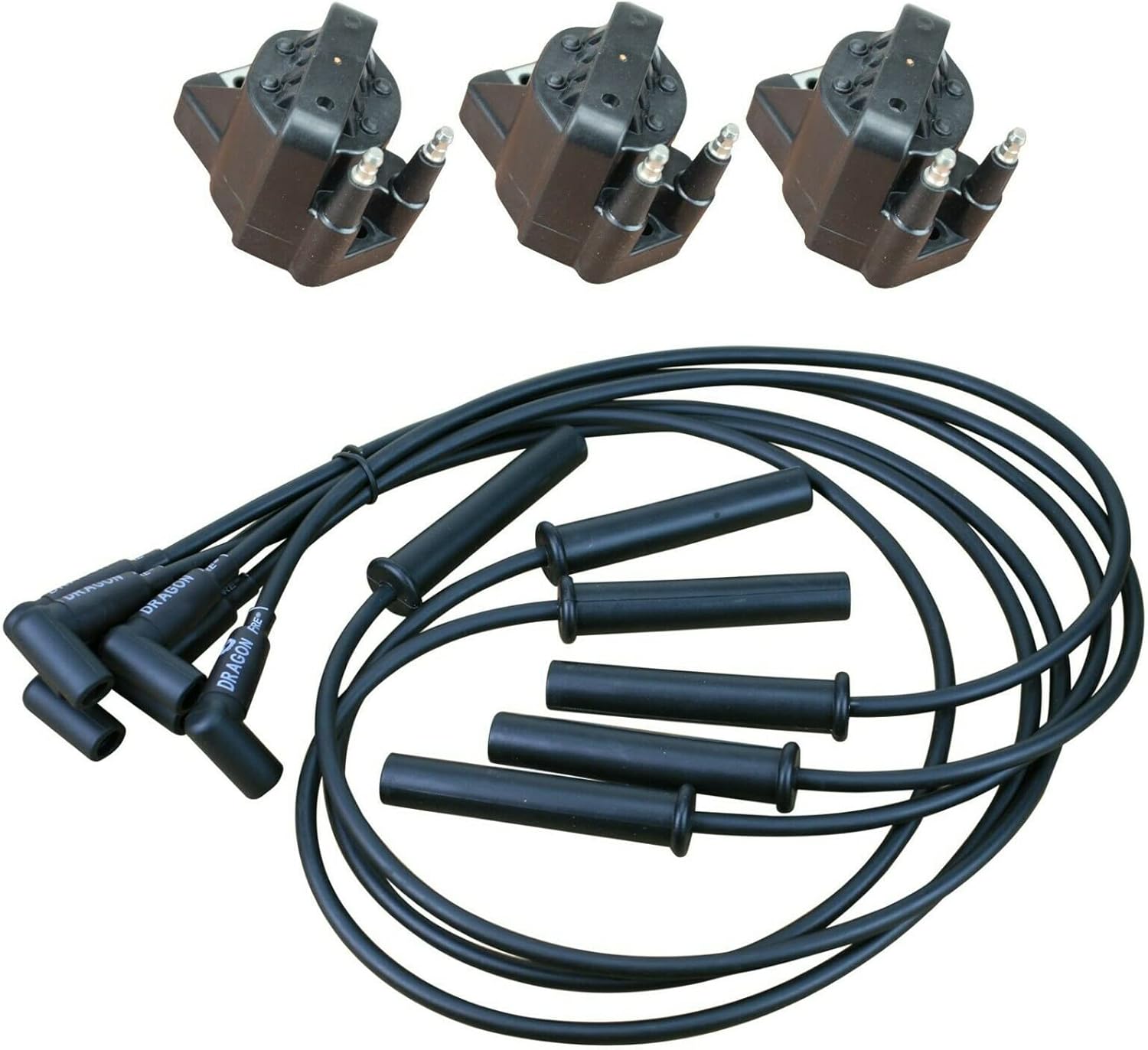AIP Tune Up Kit Complete with Ignition Coil Packs and OE Spark Plug Wires Compatible with 99-05 Chevrolet Buick Oldsmobile Pontiac Alero Century Impala Malibu 3.1L 3.4L V6 OEM Fit Kit-1228