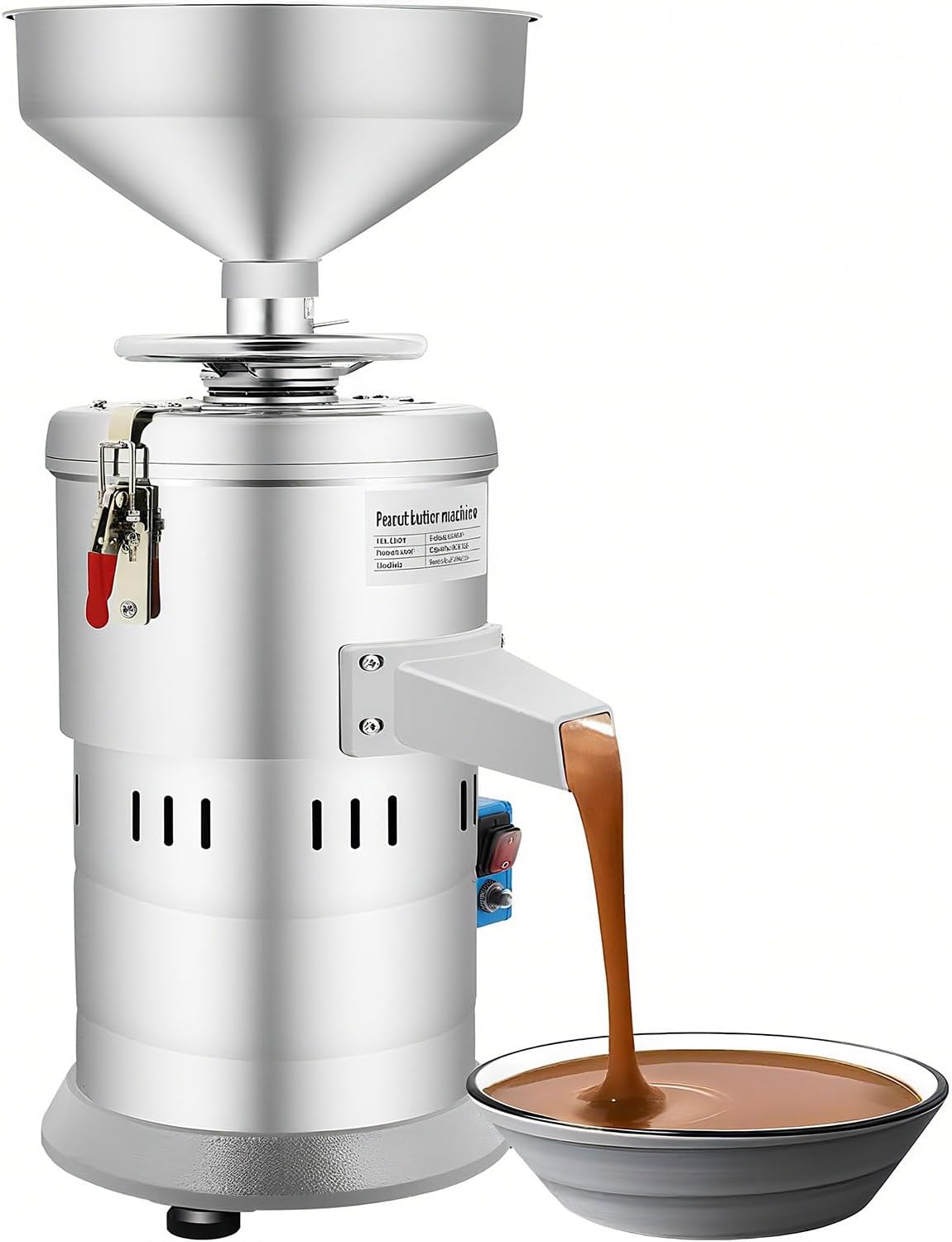 Electric Peanut Butter Maker Machine,33 lbs/Hour,1100W Electric Grain Grinder Peanut Butter Maker Commercial Peanut Sesame Grinding Machine for Grinding Rice,Peanuts,Almonds, Sesame Seeds