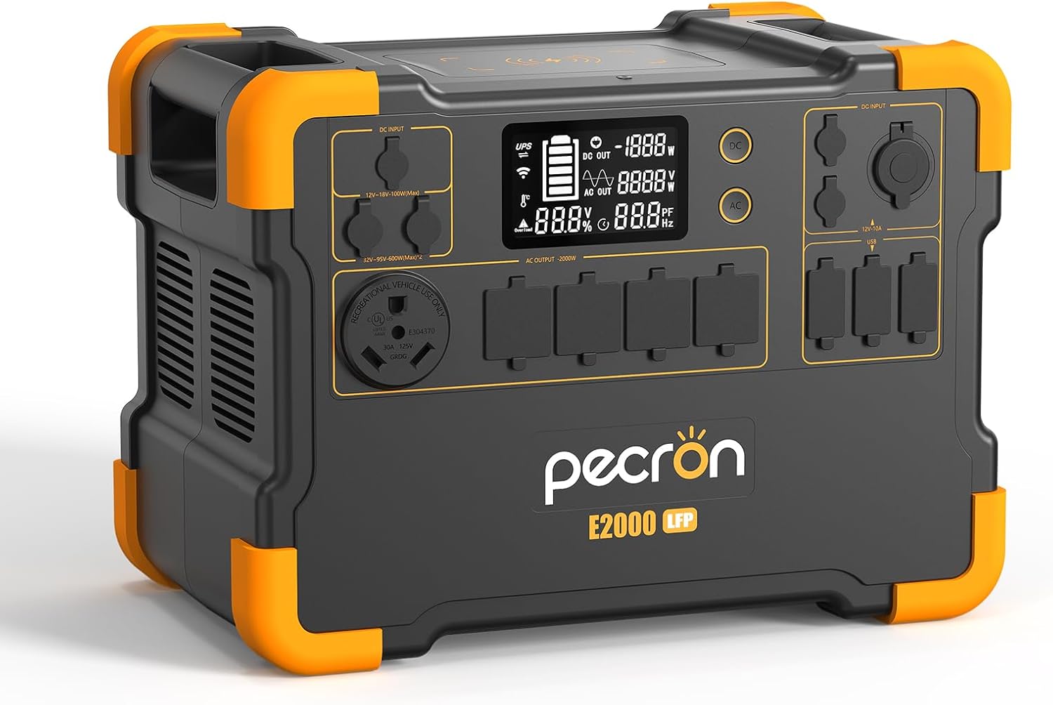 PECRON Solar Generator with 3072Wh Extra Battery Expandable to 4992Wh, 1920Wh/2000W AC Output Portable Power Station, Fast Charging Power Station with 30AMP RV Outlet for Camping, Home