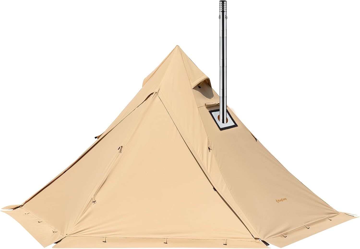 KingCamp Canvas Hot Tent, Lightweight Waterproof & Windproof 4 Season Teepee Hot Tents with Stove Jack for Outdoor Camping