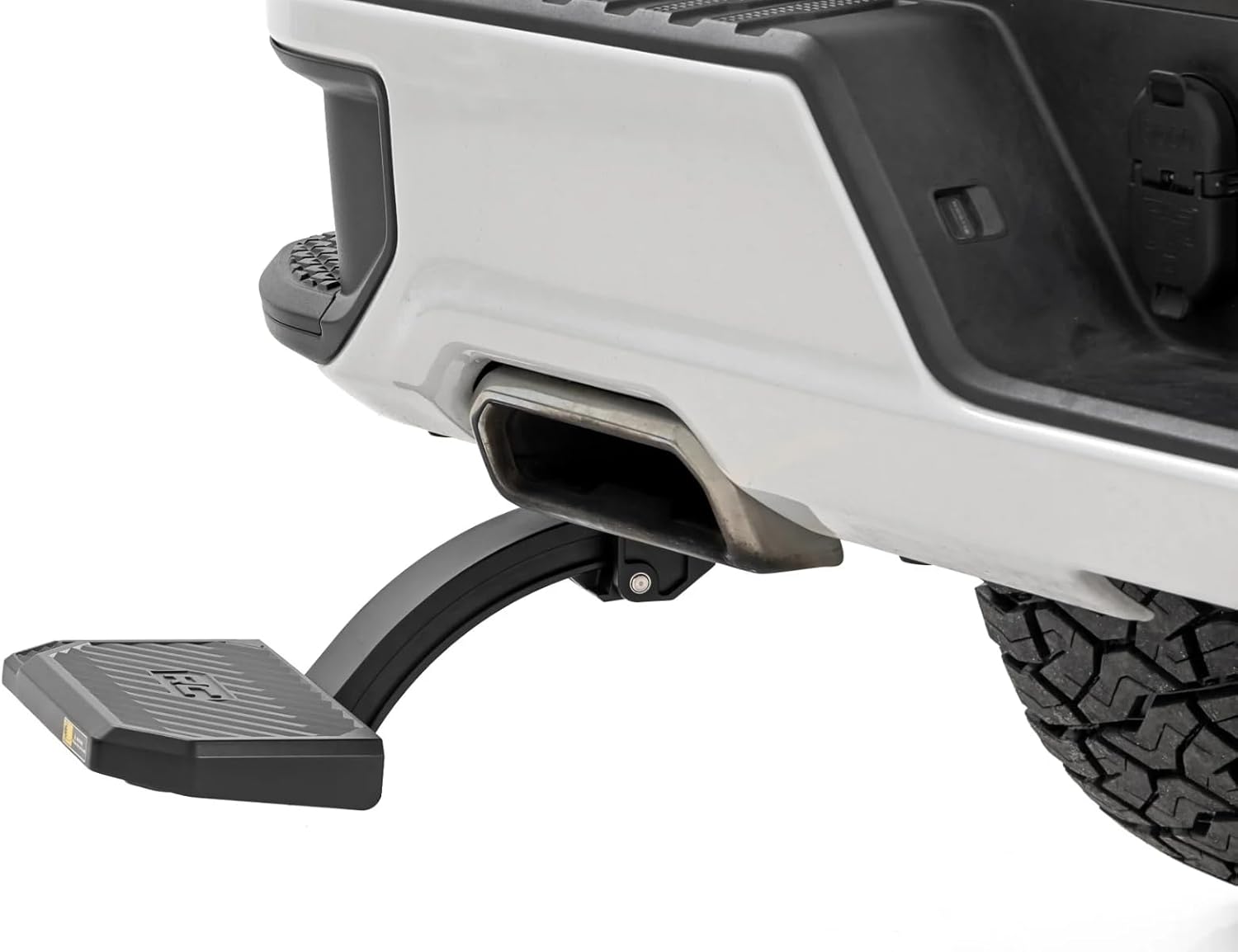 Rough Country Retractable Bed Step for Chevy Silverado & GMC Sierra 1500 (2019-2025) - Manual Pull Tailgate Step, Non-Slip Truck Step