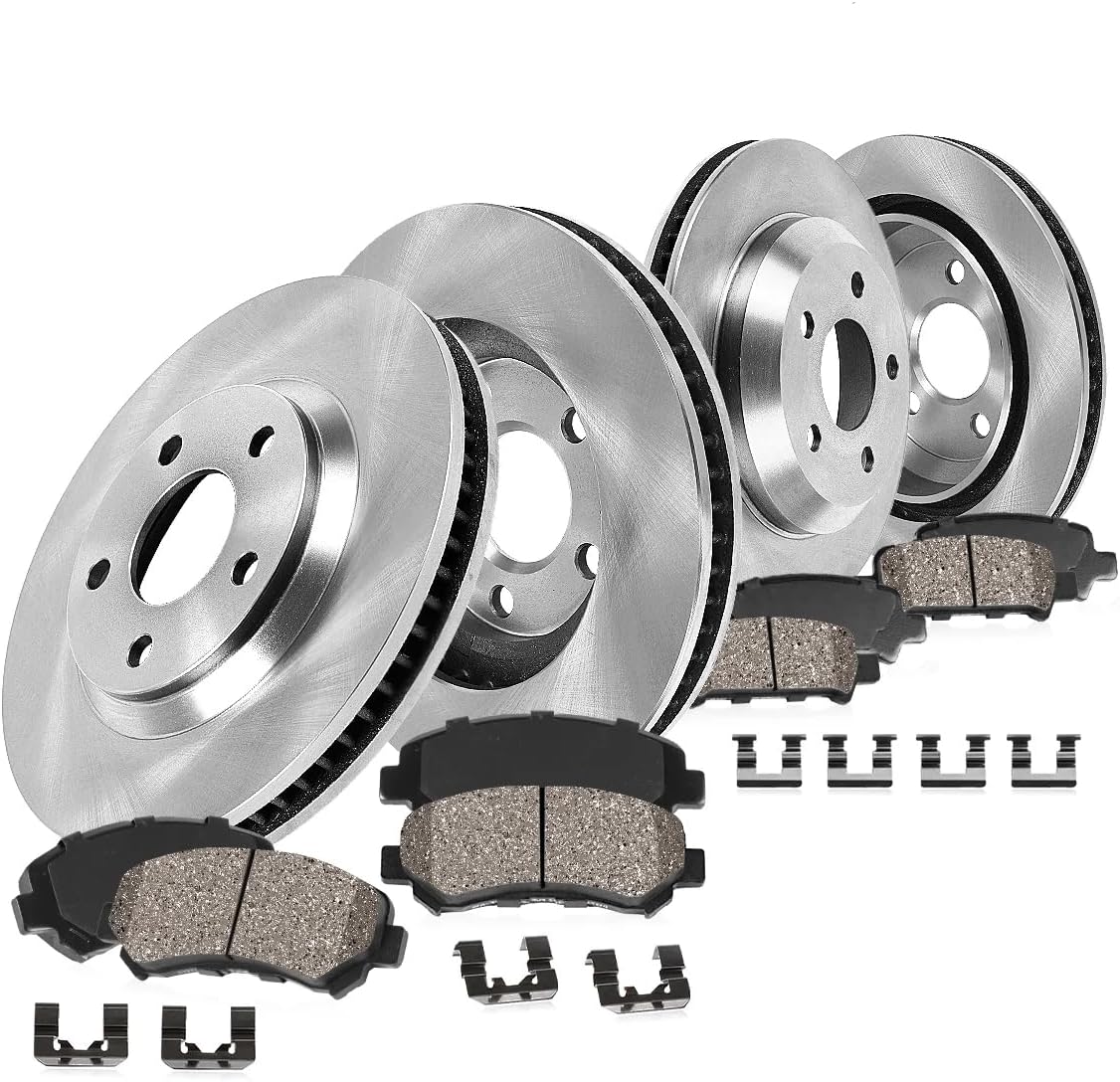 Callahan Brake Parts Brake Kit for Cadillac SRX 2010-2016, Saab 9-4X 2011 Front and Rear Replacement Brake Rotors with Ceramic Brake Pads EBYK026582