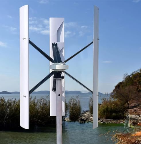 3-Blade Vertical Axis Wind Turbine Generator Kit - Low Wind Speed Start, MPPT Charge Controller, 12V Off-Grid Renewable Energy Power System, Eco-Friendly Solution