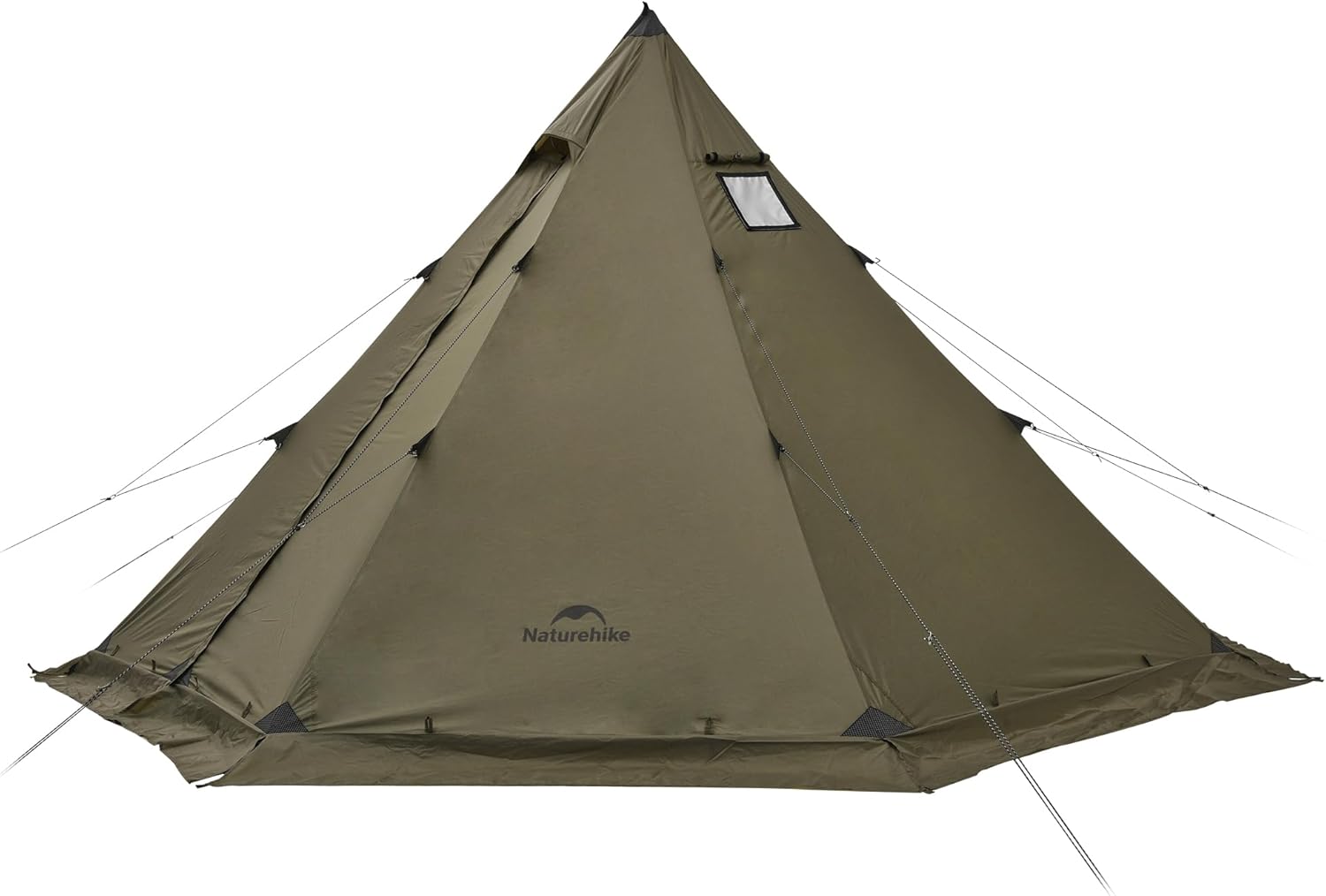 Naturehike Ranch Fire Teepee Tent, Cold Weather Winter Hot Tent with Stove Jack, 4-6 Person Waterproof Windproof 4 Season Tents for Camping