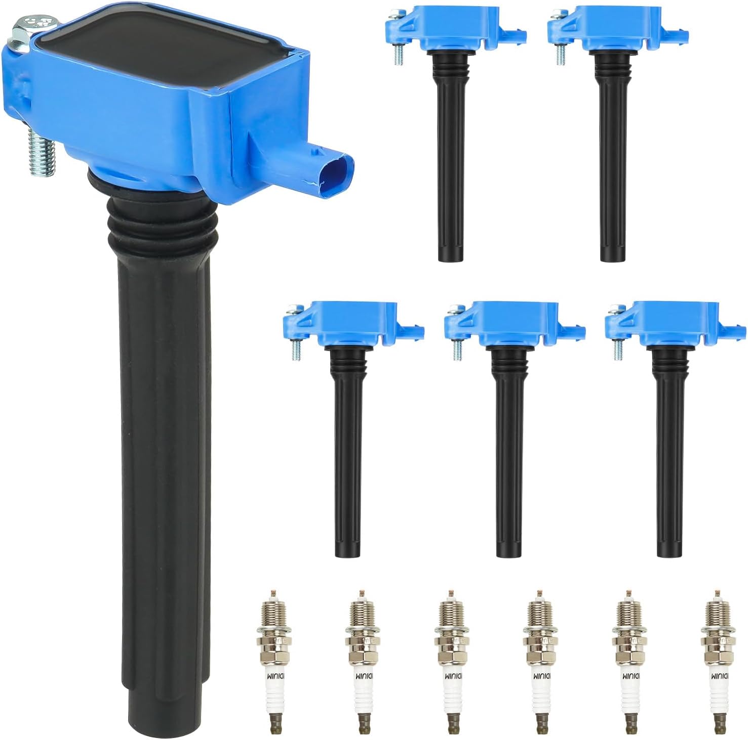 Ignition Coil & Iridium Spark Plugs UF648 3.6L V6 for Dodge Challenger/Charger/Grand Caravan 2011-2020; For Chrysler Town & Country / 200 300; for Ram/Avenger/Durango/Journey, C1791 5C1848
