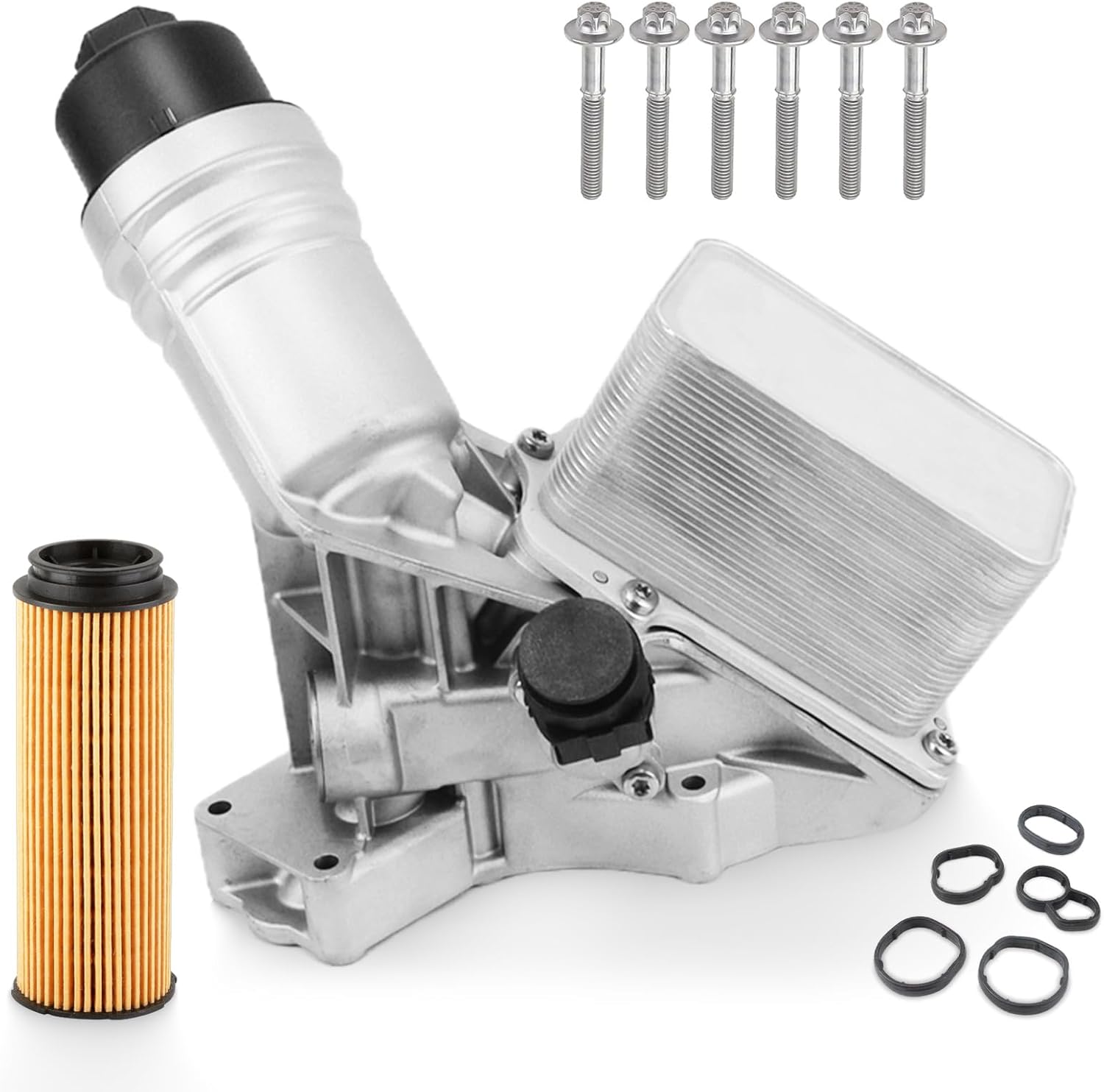 MUNIK 11428583895 Aluminium Engine Oil Cooler Filter Housing Assembly Compatible with 2016-2021 BMW B58 340i 440i 540d 540i 640i 740i M240i X3 X4 3.0L Replace# 11428511391 07119907144 11427826799