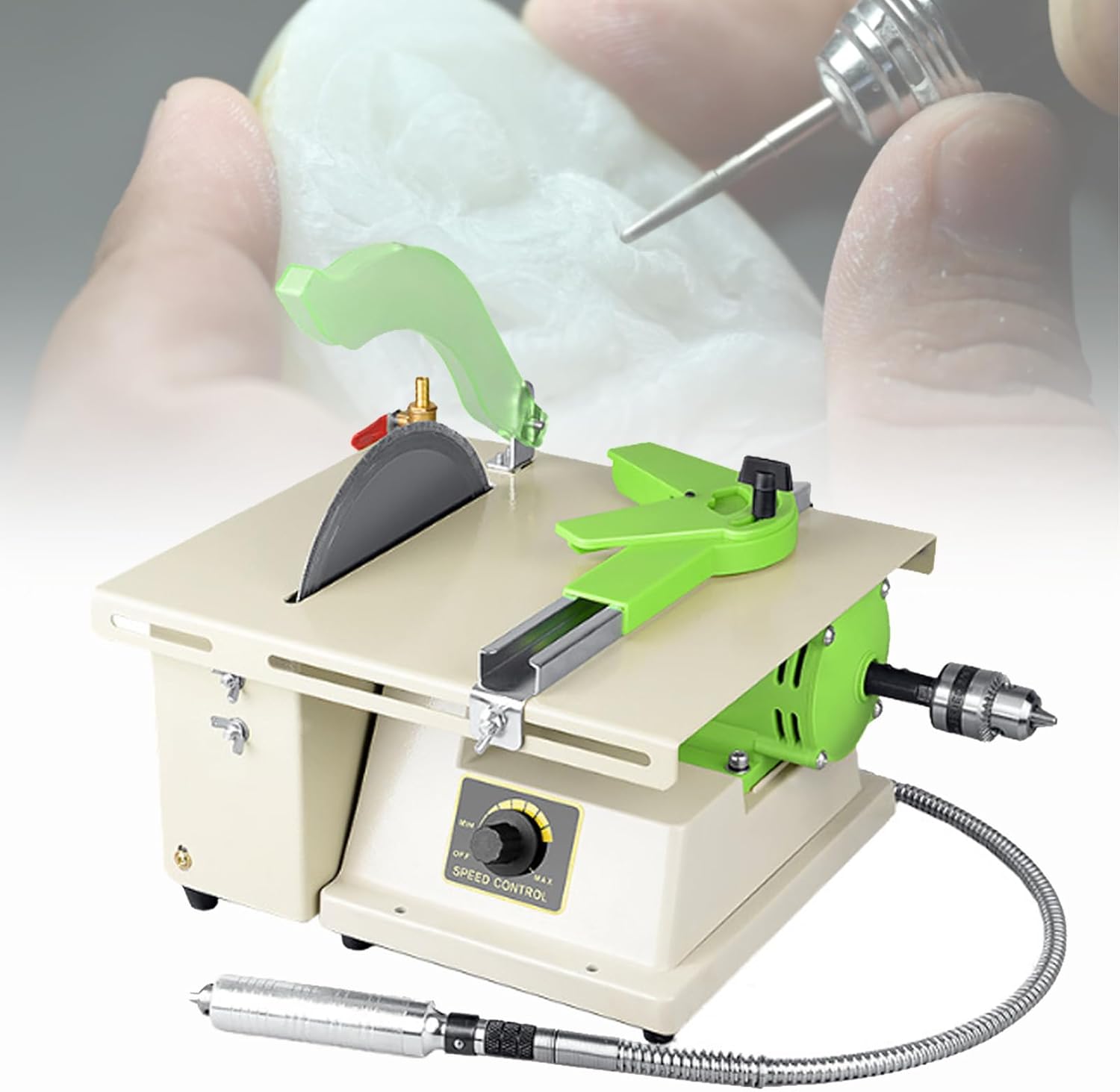 Gem Jewelry Rock Polishing Buffer Machine, Mini Table Rock Saw, 50mm Platform Cutting, DIT Jewelry Lapidary Equipment, for Home Making Hobbies