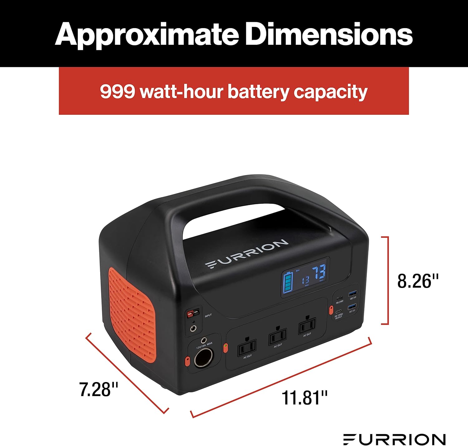 Furrion Trekker 1000W Portable Power Station - 999Wh Lithium-Ion Battery with Pure Sine Wave AC Outlet for Camping, Travel, Outdoor Use, Power Outages, Home Emergencies 2022111764