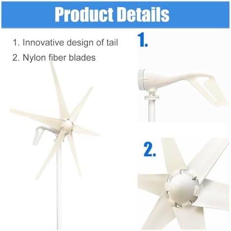 600W Wind Turbine Generator - 12V/24V Eco-Friendly Windmill Power System with MPPT Controller for Home, Camping & Industrial Use - 3 Blades Renewable Energy Solution