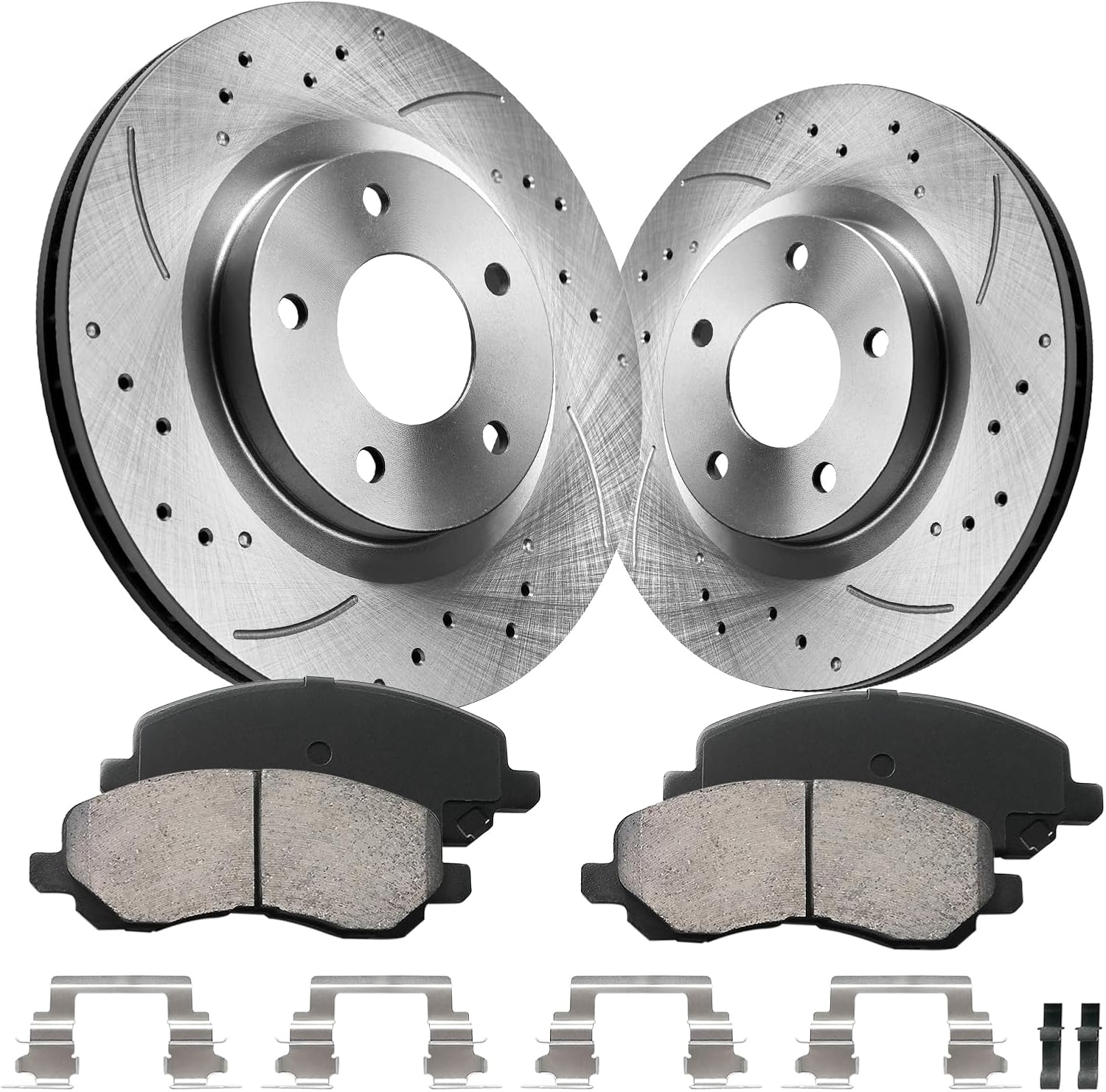 Anpulsero Front Automotive Replacement Brake Kit, Brake Rotors Brake Pads Compatible with 2007-2017 Jeep Patriot/Compass, 2011-2023 Mits- Outlander Sport|Brake Pads and Rotors Kit | 294mm(11.6in)