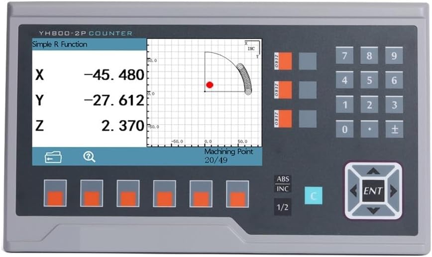 CNC Mill, BIG LCD DRO 2 or 3Axis Digital Readout 13 Languages Display TTL DB9 with Accessories(YH800-2P)
