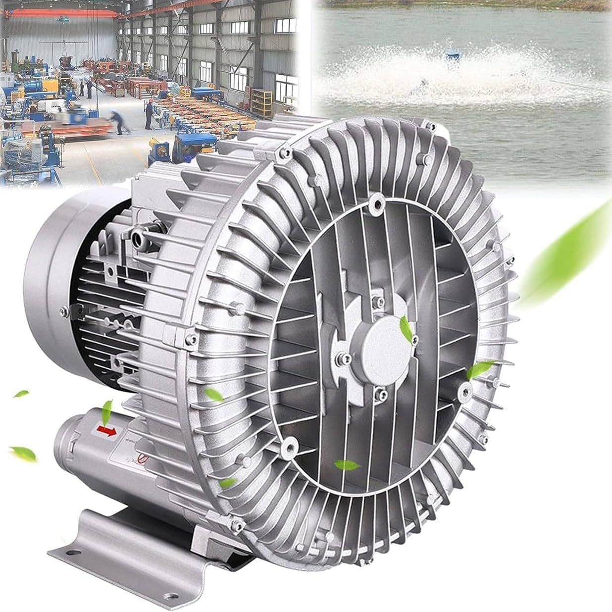 220V/50Hz Regenerative Blower, Side Channel Single Phase High-Pressure Vortex Ring Blower, For Air Blowing Or Suction Sewage Aeration(180W/0.24HP)
