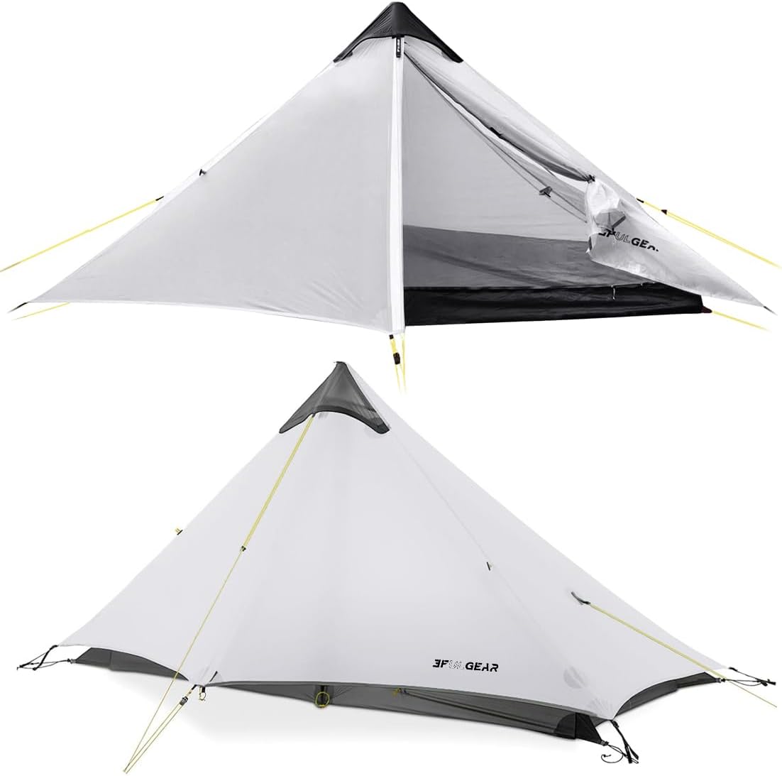 3F UL Gear Lanshan Ultralight 1-Person or 2-Person Backpacking Tent, 3-Season or 4-Season, Outdoor Lightweight Waterproof Professional Tent, Trekking, Kayaking, Climbing, Hiking