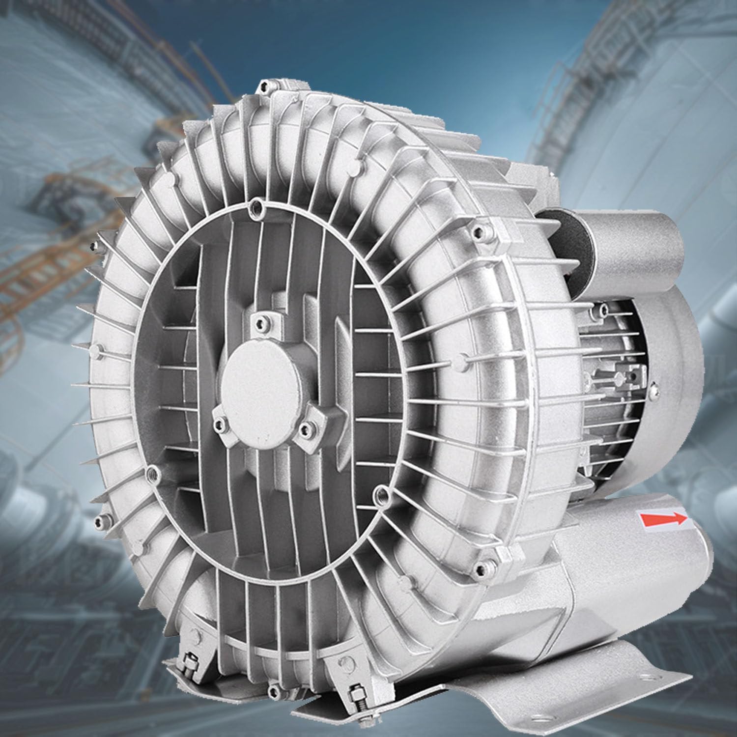 High-Pressure Regenerative Blower, Single Phase Vortex Ring Blower, Industrial Vacuum Pump for Air Blowing Or Suction for Sewage Aeration Aquarium Fish Pond(750W/1H P)